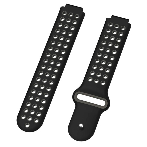 Double Colour Silicone Sport Watch Band - Garmin Forerunner 220 / Approach S5 / S20(Black Grey)