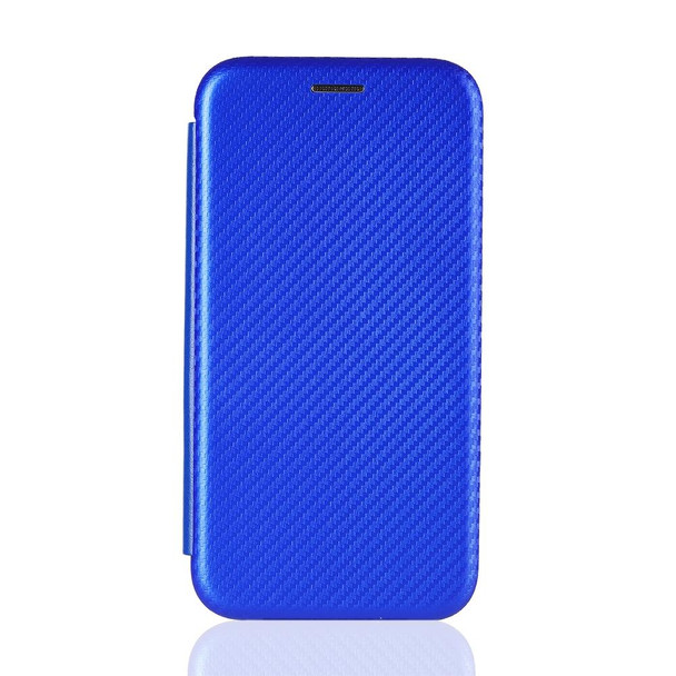 OPPO Realme V5 / Realme Q2 Carbon Fiber Texture Magnetic Horizontal Flip TPU + PC + PU Leather Case with Card Slot(Blue)