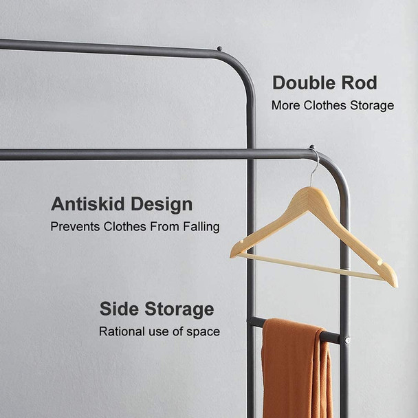 Double Pole Clothes Rail With Shoe Rack