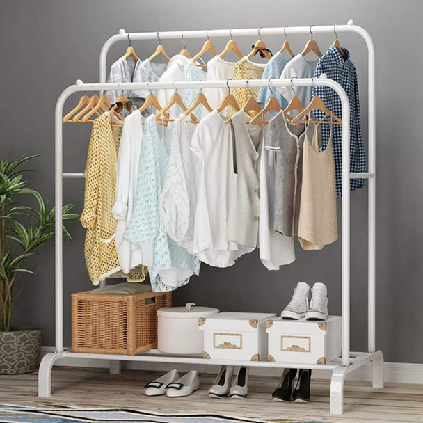 Double Pole Clothes Rail With Shoe Rack