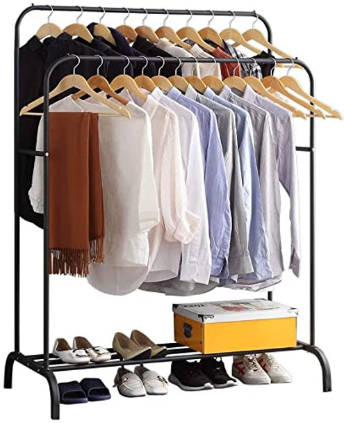 Double Pole Clothes Rail With Shoe Rack