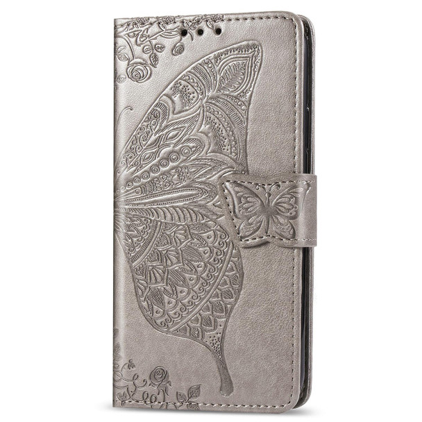 OPPO Realme X7 Butterfly Love Flower Embossed Horizontal Flip Leather Case with Bracket / Card Slot / Wallet / Lanyard(Gray)