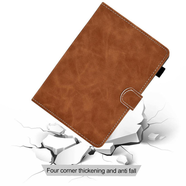 10 inch Tablet PC Universal Cowhide Texture Horizontal Flip Leatherette Case with Holder & Card Slots & Pen Slot(Brown)