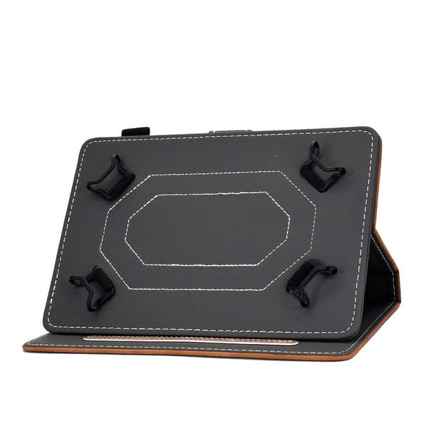 10 inch Tablet PC Universal Cowhide Texture Horizontal Flip Leatherette Case with Holder & Card Slots & Pen Slot(Brown)