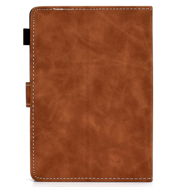 10 inch Tablet PC Universal Cowhide Texture Horizontal Flip Leatherette Case with Holder & Card Slots & Pen Slot(Brown)