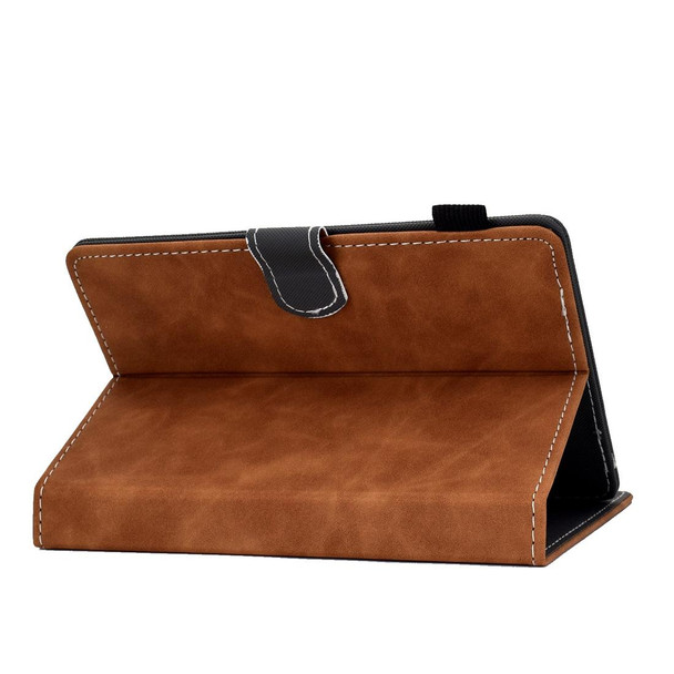 10 inch Tablet PC Universal Cowhide Texture Horizontal Flip Leatherette Case with Holder & Card Slots & Pen Slot(Brown)