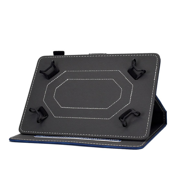 8 inch Tablet PC Universal Cowhide Texture Horizontal Flip Leatherette Case with Holder & Card Slots & Pen Slot(Blue)