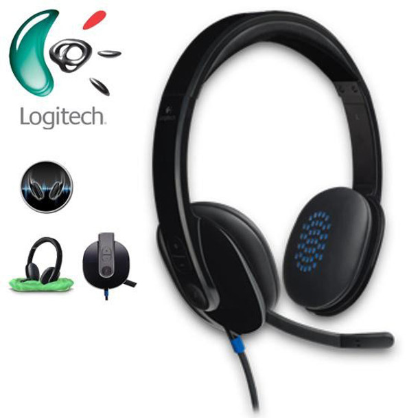 Logitech H540 USB Computer Headset With Noise-Cancelling Mic