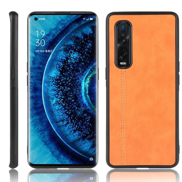 Oppo Find X2 Pro Regular Version Shockproof Sewing Cow Pattern Skin PC + PU + TPU Case(Orange)