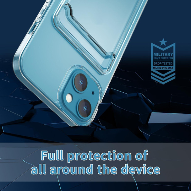 Crystal Card Slot PC + TPU Phone Case - iPhone 14(Transparent)