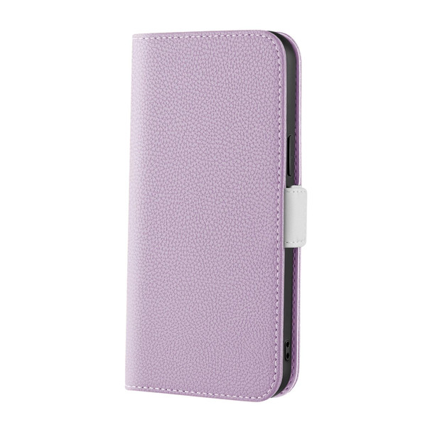 OPPO A96 Foreign Candy Color Litchi Texture Leather Phone Case(Light Purple)
