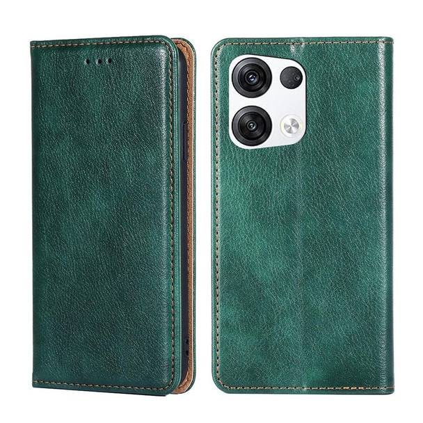 OPPO Reno8 Pro Plus 5G Gloss Oil Solid Color Magnetic Leather Phone Case(Green)