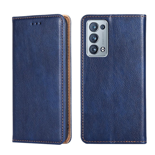 OPPO Reno6 Pro Plus 5G Gloss Oil Solid Color Magnetic Leather Phone Case(Blue)
