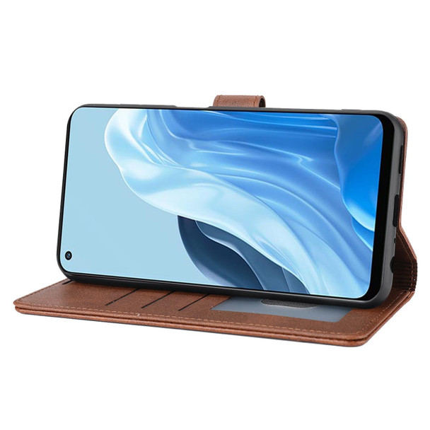 OPPO Reno7 SE Classic Wallet Flip Leather Phone Case(Brown)