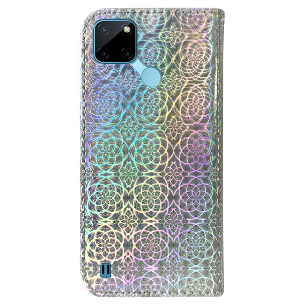 OPPO Realme C21Y Colorful Magnetic Buckle Leather Phone Case(Silver)