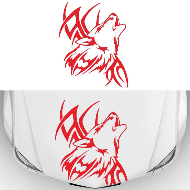 D-967 Wolf Tribe Pattern Car Modified Decorative Sticker(Red)