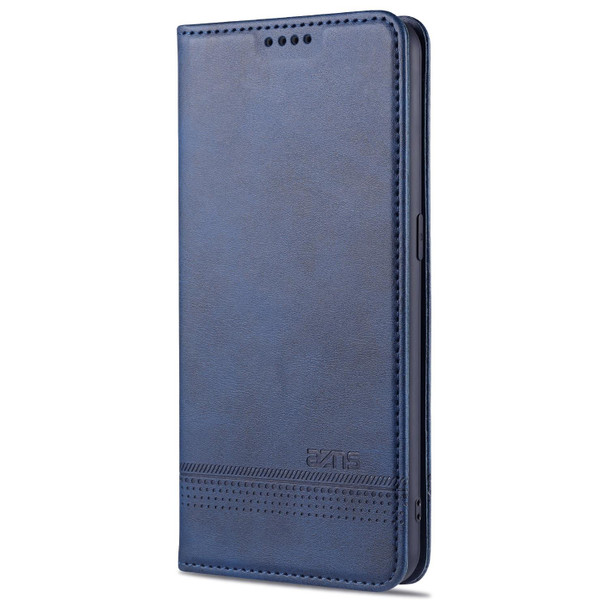 Oppo Reno5 5G AZNS Magnetic Calf Texture Horizontal Flip Leather Case with Card Slots & Holder & Wallet(Dark Blue)