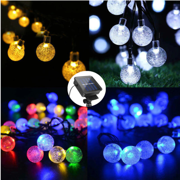 Solar Clear Glass Ball String Lights