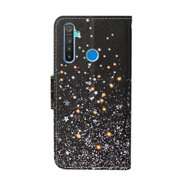 OPPO Realme 5i Colored Drawing Pattern Horizontal Flip Leather Case with Holder & Card Slots & Wallet(Starry Sky)