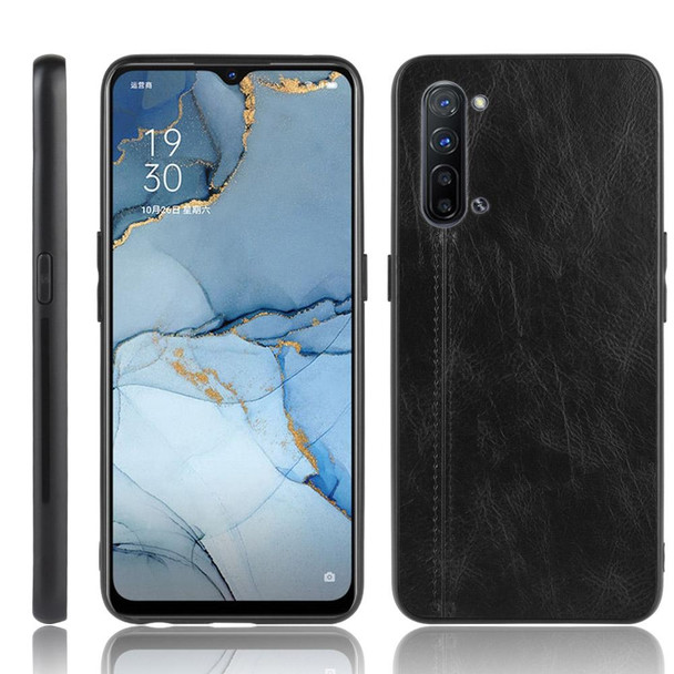 Oppo Find X2 Lite Shockproof Sewing Cow Pattern Skin PC + PU + TPU Case(Black)