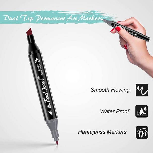 Dual Tips Art Markers with Carry Bag