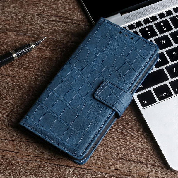 OPPO Realme Narzo 50i Skin Feel Crocodile Magnetic Clasp Leather Phone Case(Blue)
