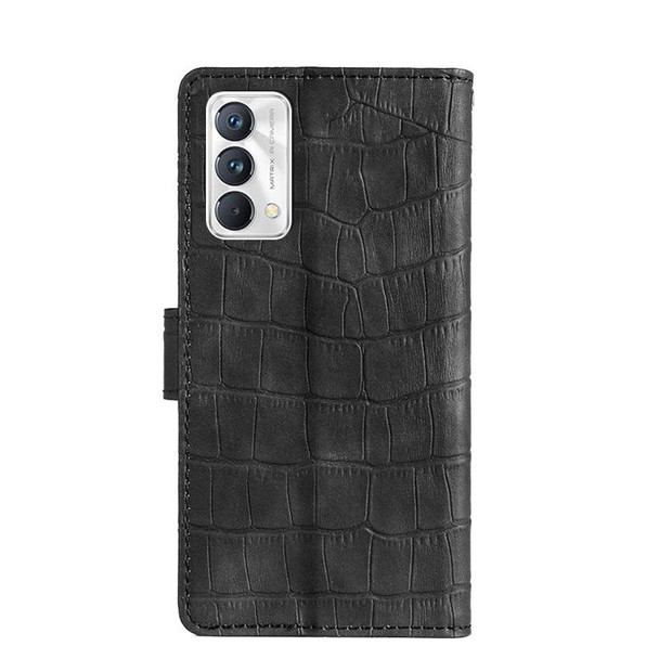 OPPO Realme GT Master / Q3 Pro Carnival Skin Feel Crocodile Magnetic Clasp Leather Phone Case(Black)