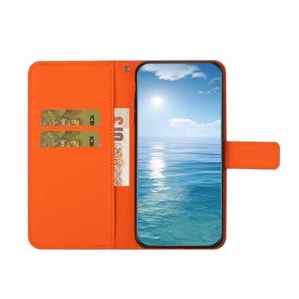 OPPO Reno7 Ethnic Style Embossed Pattern Leather Phone Case(Orange)