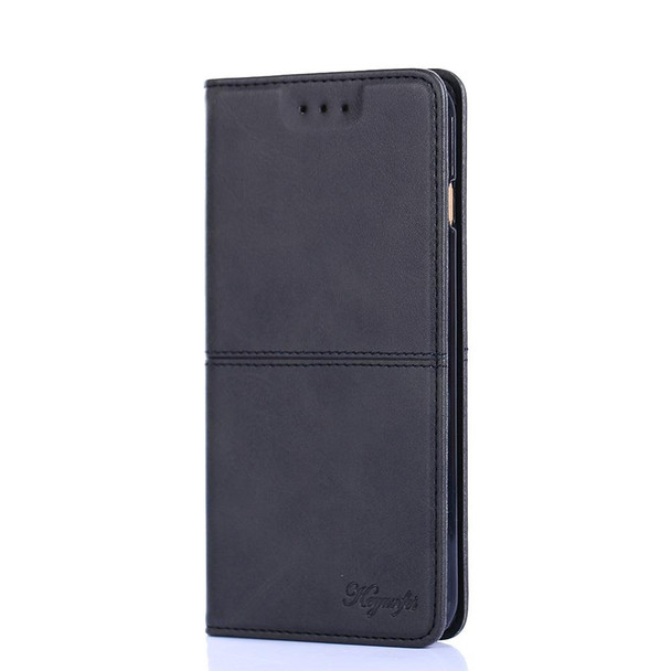 OPPO Reno8 Pro 5G Cow Texture Magnetic Horizontal Flip Leather Phone Case(Black)