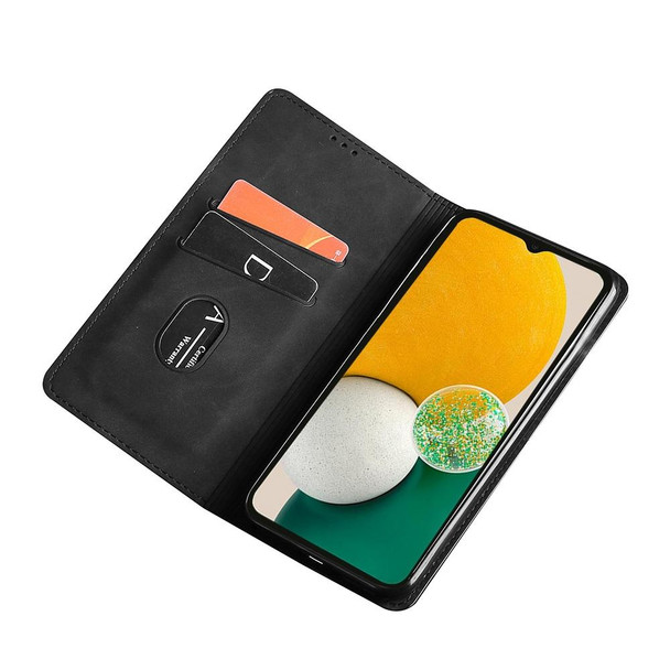 OPPO Reno6 4G Skin Feel Magnetic Horizontal Flip Leather Phone Case(Dark Brown)