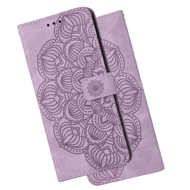 Samsung Galaxy S21 5G Mandala Embossed Flip Leather Phone Case(Purple)