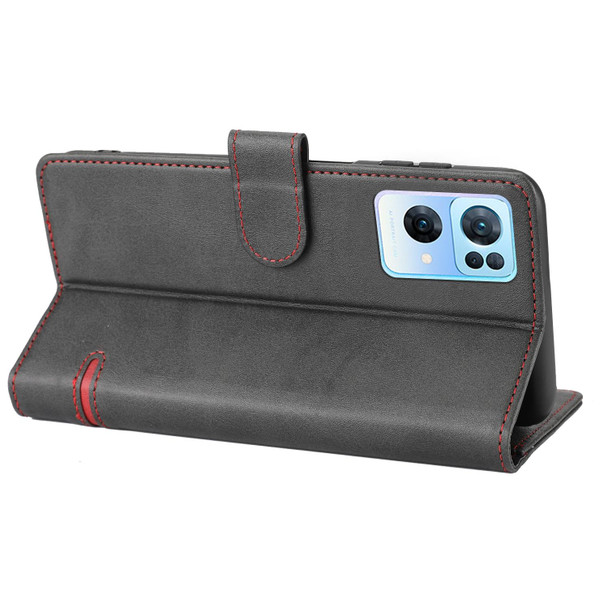 OPPO Reno7 Pro Classic Wallet Flip Leather Phone Case(Black)