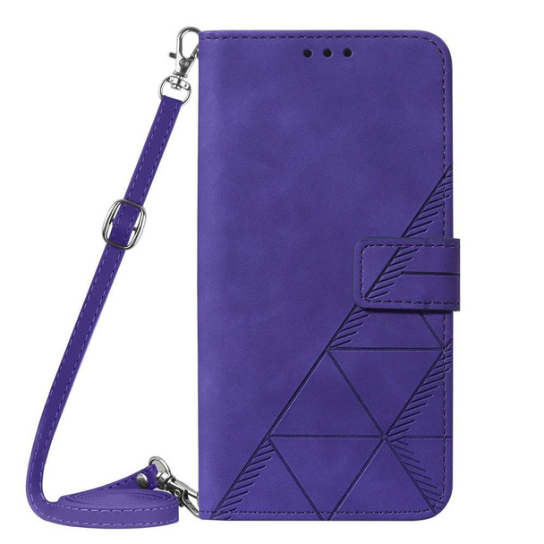 OPPO Reno7 4G/F21 Pro Crossbody 3D Embossed Flip Leather Phone Case(Purple)