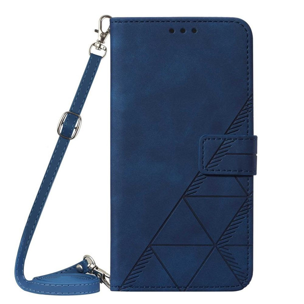 OPPO Reno7 4G/F21 Pro Crossbody 3D Embossed Flip Leather Phone Case(Blue)