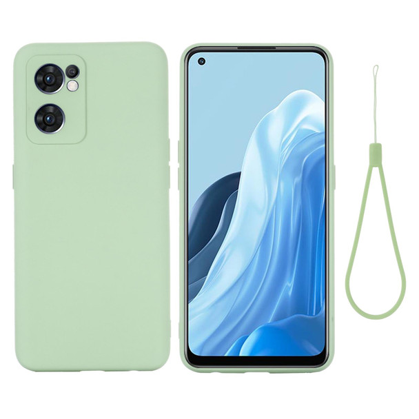 OPPO Reno7 5G Global / Find X5 Lite Pure Color Liquid Silicone Shockproof Full Coverage Phone Case(Green)