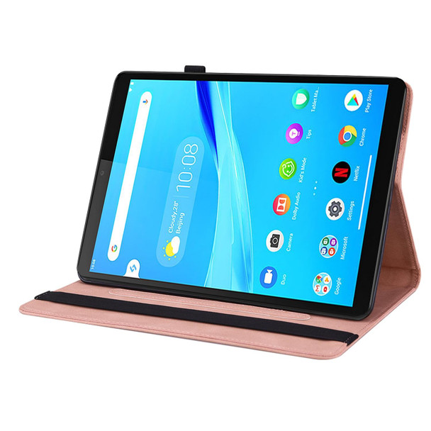 Lenovo Tab M8 HD / M8 FHD Butterfly Flower Embossed Leather Tablet Case(Rose Gold)