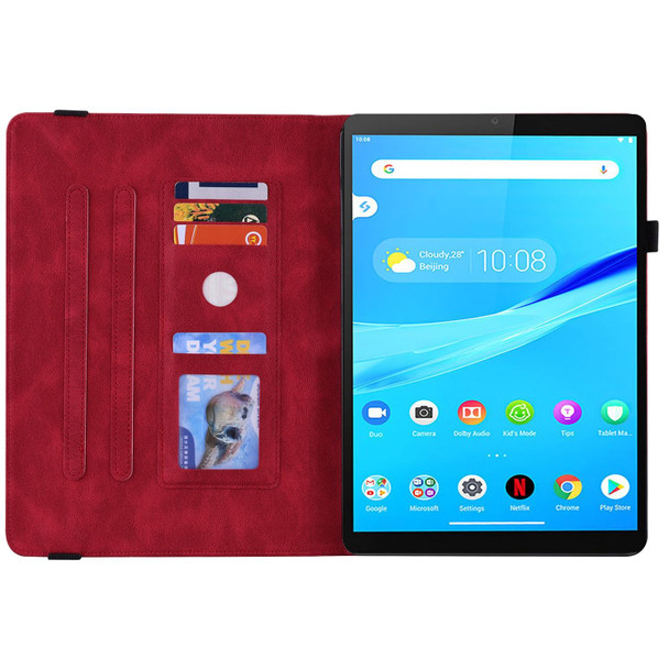 Lenovo Tab M8 HD / M8 FHD Butterfly Flower Embossed Leather Tablet Case(Red)