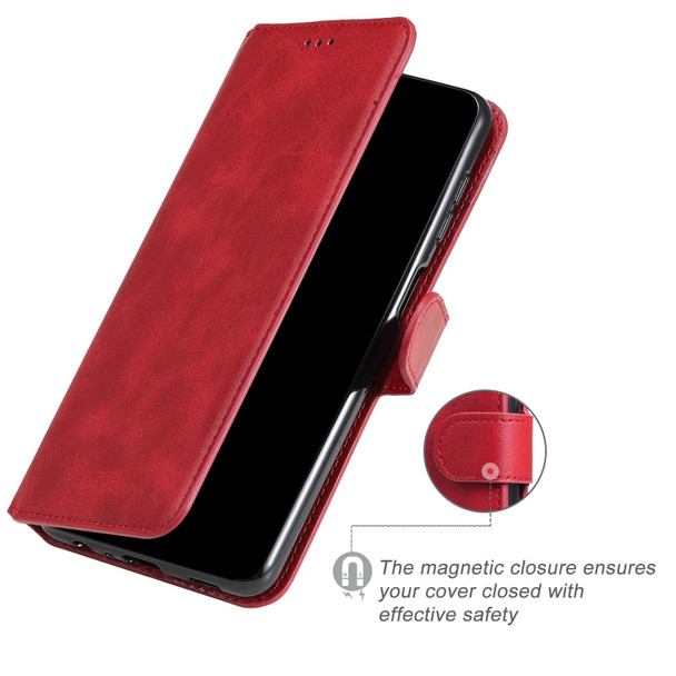 OPPO Realme C35 Classic Calf Texture Flip Leather Case(Red)