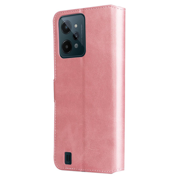 OPPO Realme C31 Classic Calf Texture Flip Leather Case(Rose Gold)