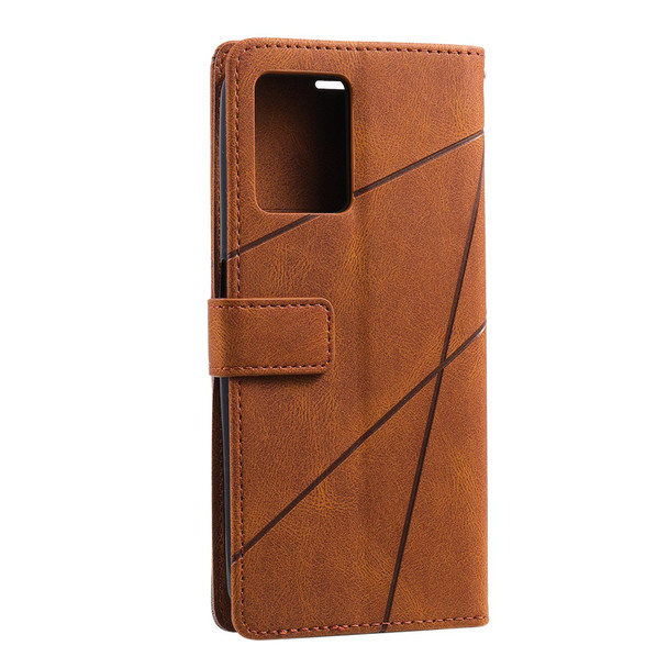 OPPO Realme 9i Skin Feel Splicing Leather Phone Case(Brown)