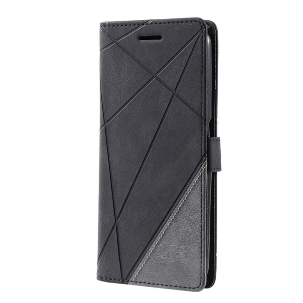 OPPO Realme 9i Skin Feel Splicing Leather Phone Case(Black)