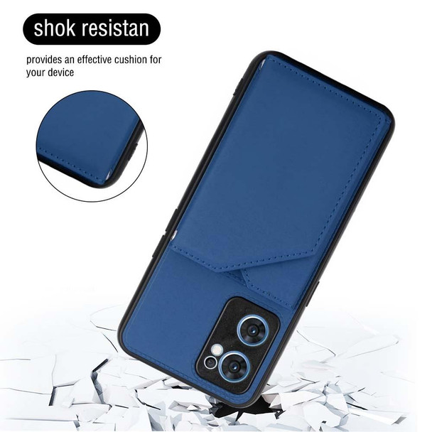 OPPO Reno7 5G Skin Feel PU + TPU + PC Phone Case(Blue)