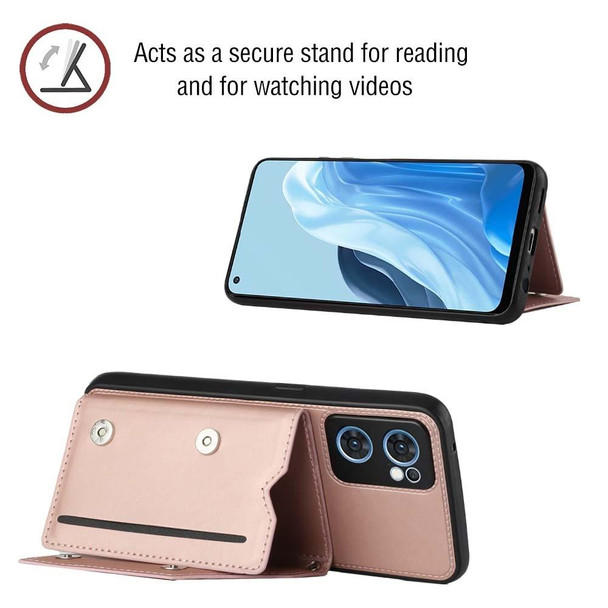 OPPO Reno7 5G Skin Feel PU + TPU + PC Phone Case(Rose Gold)