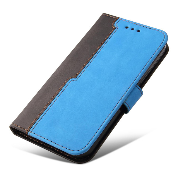 OPPO Realme C35 Stitching-Color Horizontal Flip Leather Case(Blue)