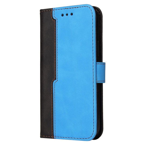 OPPO Realme C35 Stitching-Color Horizontal Flip Leather Case(Blue)