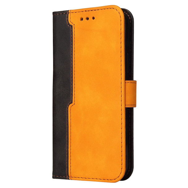 OPPO Realme C35 Stitching-Color Horizontal Flip Leather Case(Orange)