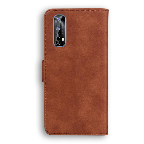 OPPO Realme 7/Realme Narzo 20 Pro Skin Feel Pure Color Flip Leather Phone Case(Brown)