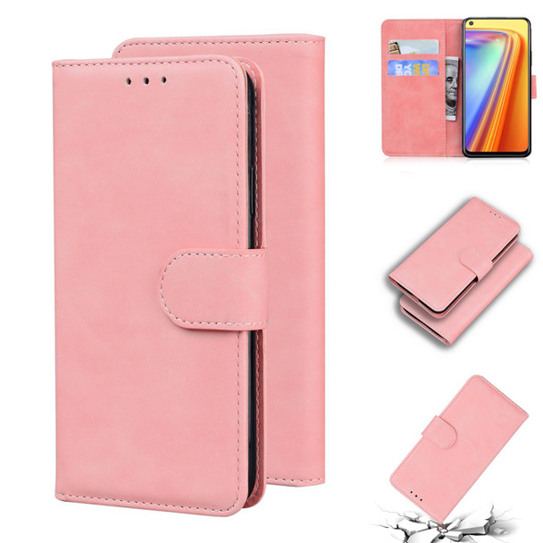 OPPO Realme 7/Realme Narzo 20 Pro Skin Feel Pure Color Flip Leather Phone Case(Pink)