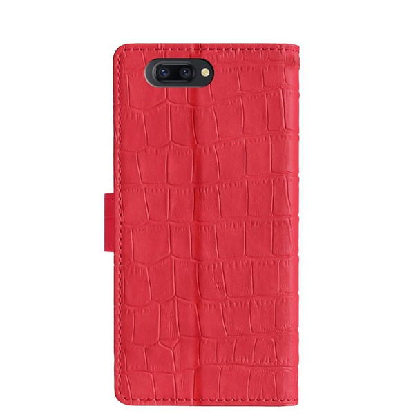 OPPO R11 Skin Feel Crocodile Texture Magnetic Clasp PU Leather Phone Case(Red)