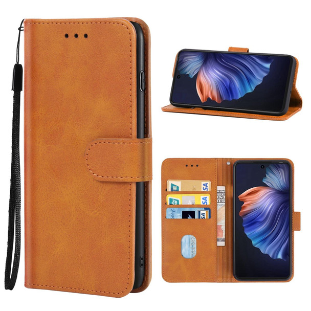 Leather Phone Case - Tecno Camon 17P(Brown)